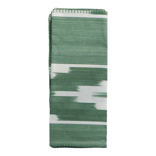 Tischläufer genäht Rand Grün Olive Motiv 50 150x48cm - Tischläufer - Teixits Vicens