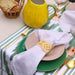 Tischläufer ausgefranster Rand Grün Oliv Motiv 50 150x48cm Teixits Vicens - FOODIES IN HEELS