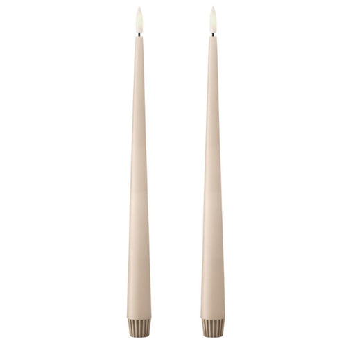 Kegelkerze 30cm Ice Latte LED (2er Set) - Kerzen - Ester & Erik