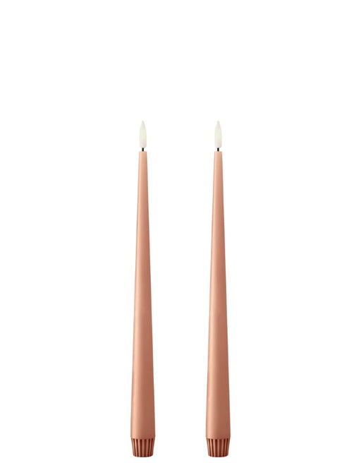 Spitzkerze 30cm Rosy Caramel LED (2er Set) - Kerzen - Ester & Erik