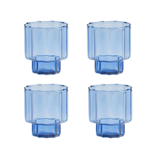 Wasserglas Blüte blau (4er Set) &Klevering - FOODIES IN HEELS