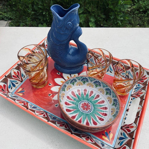 Wasserglas blau Spirale 11cm - aus Melamin gefertigt Fiorirà un Giardino -. FOODIES IN HEELS