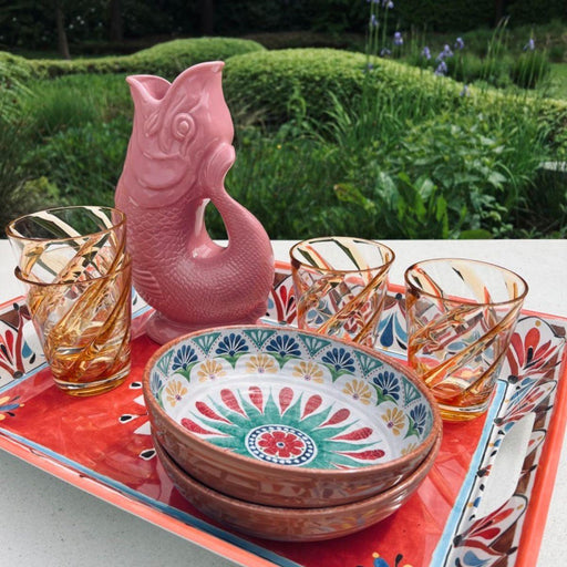 Wasserglas türkis Spirale 11cm - aus Melamin gefertigt - Wassergläser - Fiorirà un Giardino