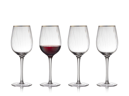Weinglas Rotwein Palermo Goldrand (4er Set) - Weingläser - Lyngby Glas
