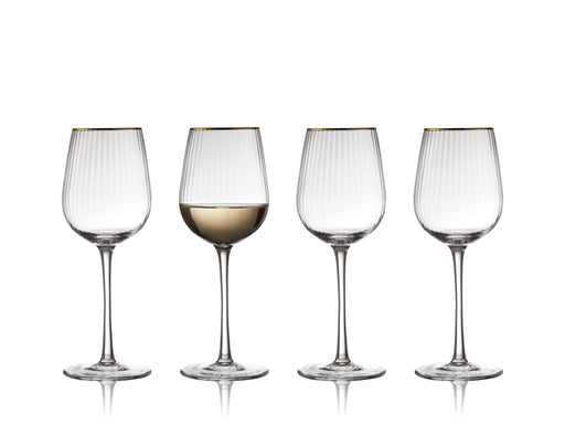 Weinglas Weißwein Palermo Goldrand (4er Set) - Weingläser - Lyngby Glas