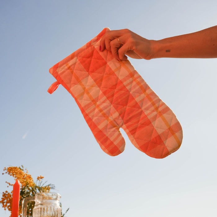 Oven mitt and potholder Delvaux Papaya