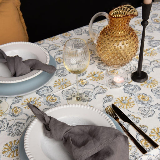 Adelle cotton tablecloth 150x225cm Fabindia - -. FOODIES IN HEELS