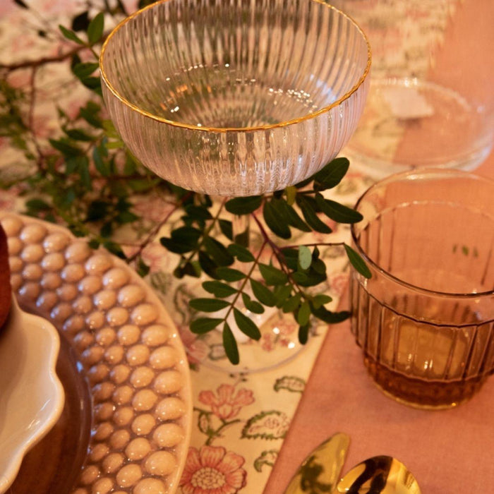 Champagne glass Palermo gold rim (set of 4) - Wine glasses - Lyngby Glas
