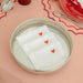Cocktail napkin Red Heart embroidered 15x15cm - Napkins - Mariaida Home