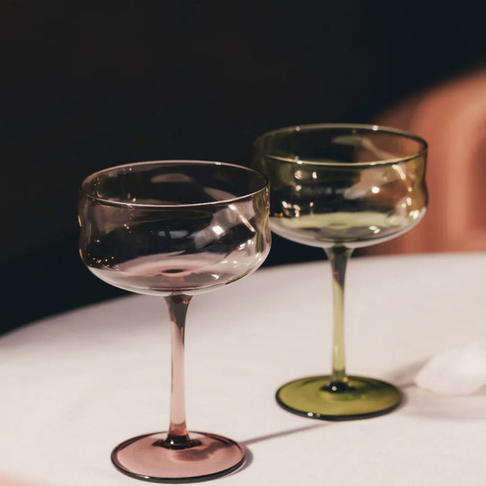 Coupe glazen Swirl Moss (set van 2) - Wijnglazen - Paveau