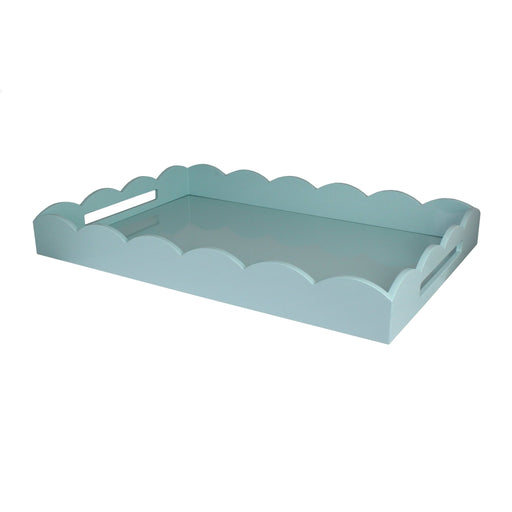 Tray Ottomane lacquered rectangle Eau de Nil 66cm - Serving trays - Addison Ross