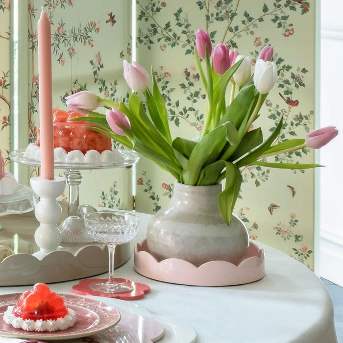 Tray Pale Pink Saint - scallop round 20cm - bowls - Addison Ross