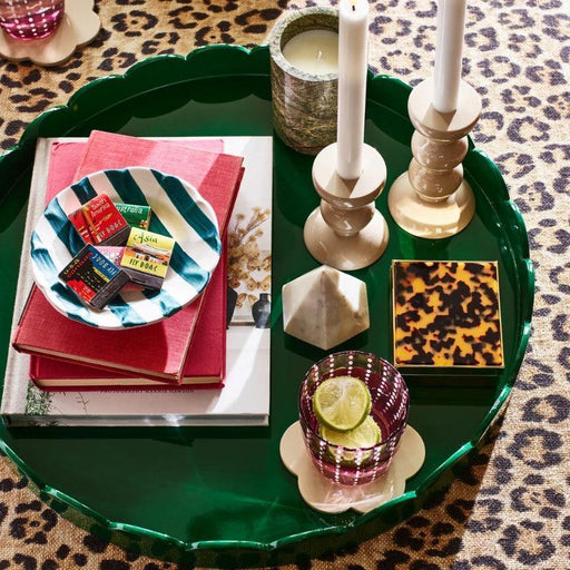 Tray Racing Green Saint - scallop round 50cm - bowls - Addison Ross
