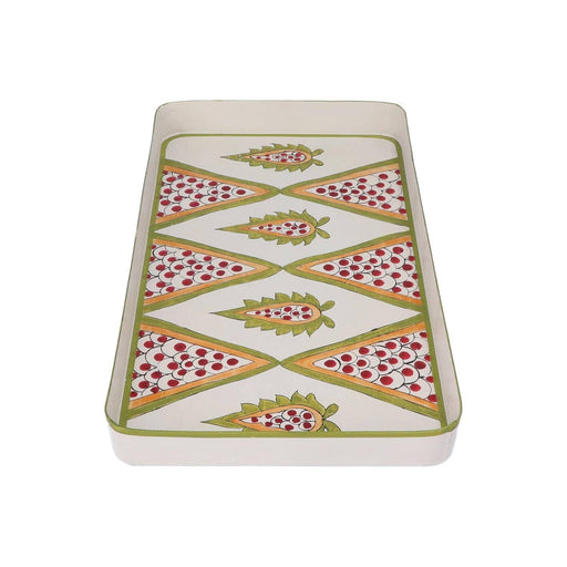 Tray rectangular hand-painted Persia 32cm brown white Les Ottomans - -. FOODIES IN HEELS