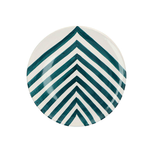 Dinner plate with chevron pattern teal 27cm Casa Cubista - FOODIES IN HEELS
