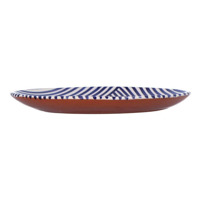 Dinner plate with criss-cross pattern blue 27cm Casa Cubista - FOODIES IN HEELS