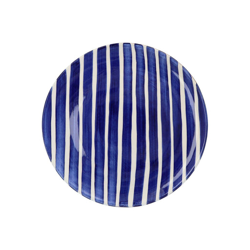 Dinner plate with stripe pattern blue 27cm Casa Cubista - FOODIES IN HEELS