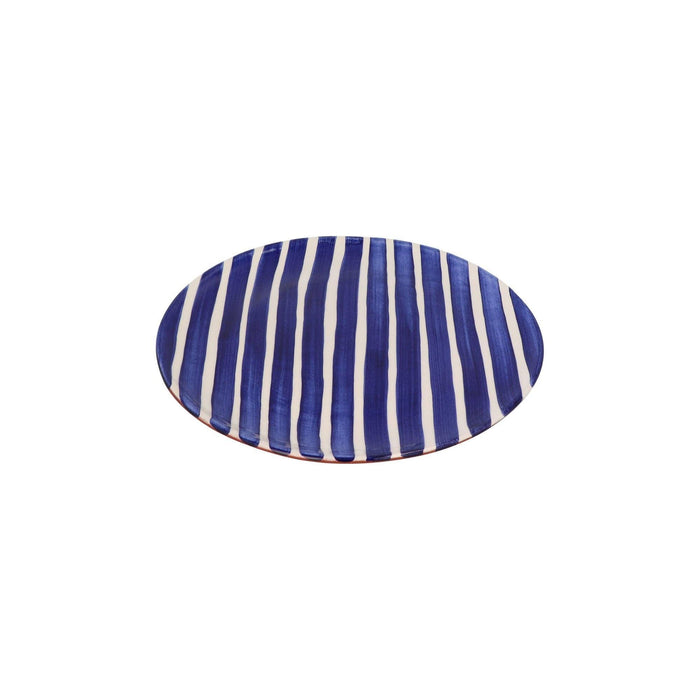 Dinner plate with stripe pattern blue 27cm Casa Cubista - FOODIES IN HEELS