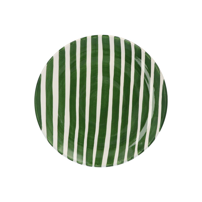 Dinner plate with stripe pattern dark green 27cm Casa Cubista - FOODIES IN HEELS