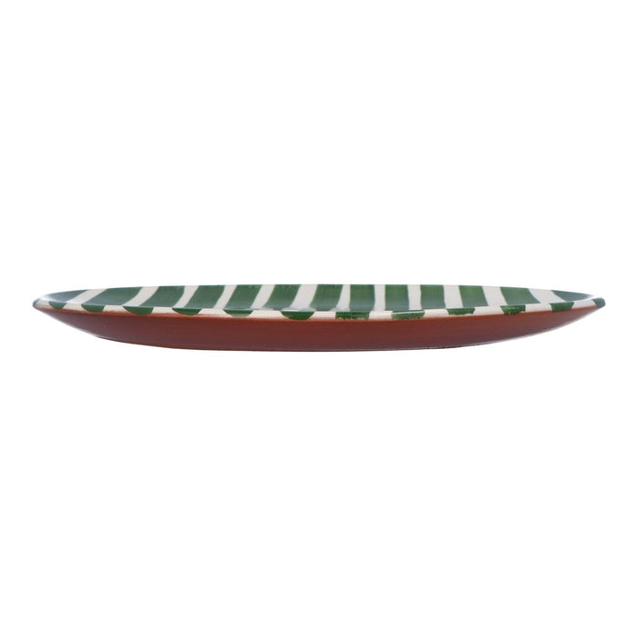 Dinner plate with stripe pattern dark green 27cm Casa Cubista - FOODIES IN HEELS