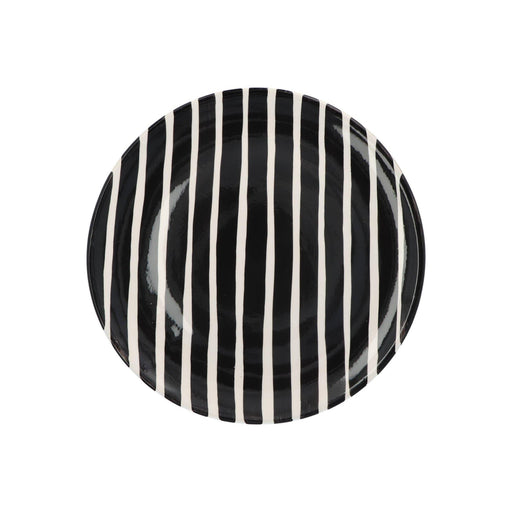 Dinner plate with stripe pattern black 27cm Casa Cubista - FOODIES IN HEELS