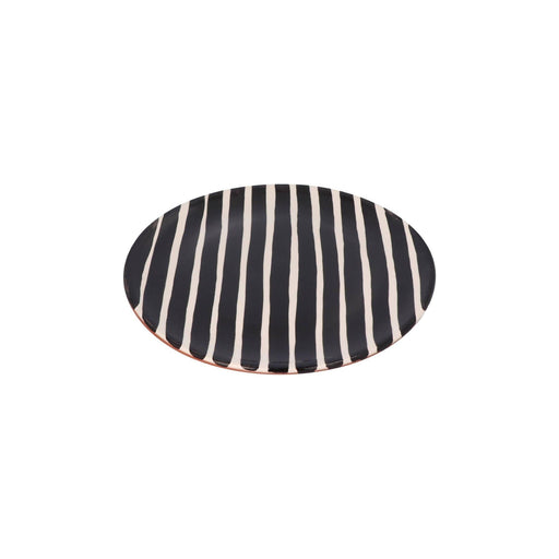 Dinner plate with stripe pattern black 27cm Casa Cubista - FOODIES IN HEELS