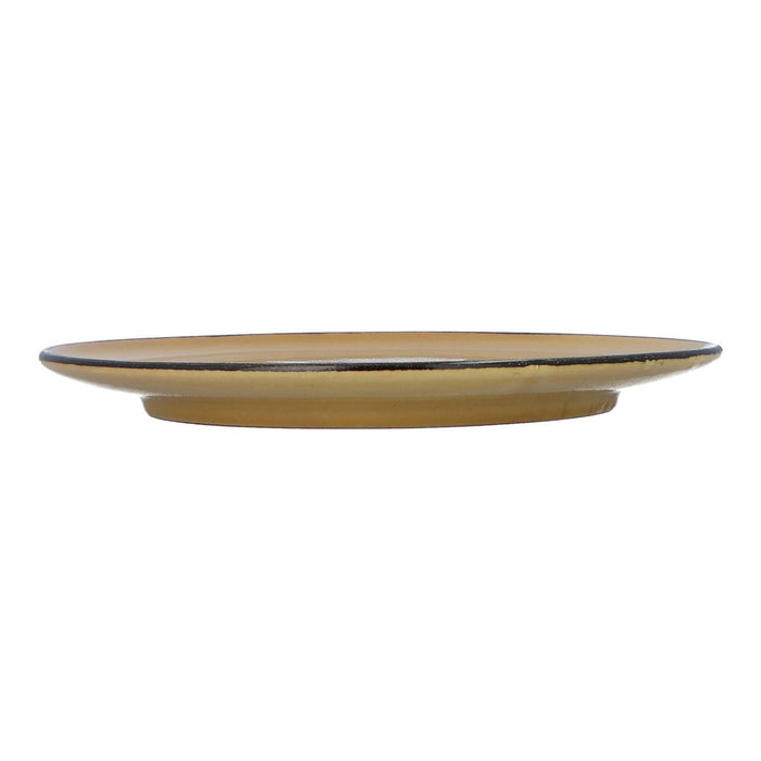 Dinner plate palm tree honey yellow smooth rim 25,5cm - Dinner plates - Enza Fasano
