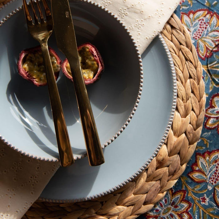Dinner plate Pizzolato Powder blue 28,5cm - Dinner plates - Enza Fasano