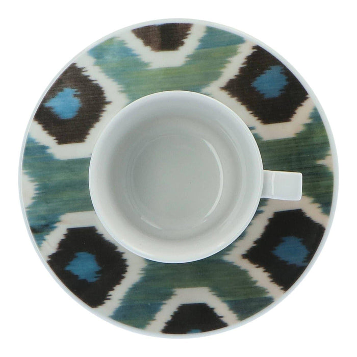 Espresso cup and saucer Ikat porcelain blue blue Les Ottomans - -. FOODIES IN HEELS