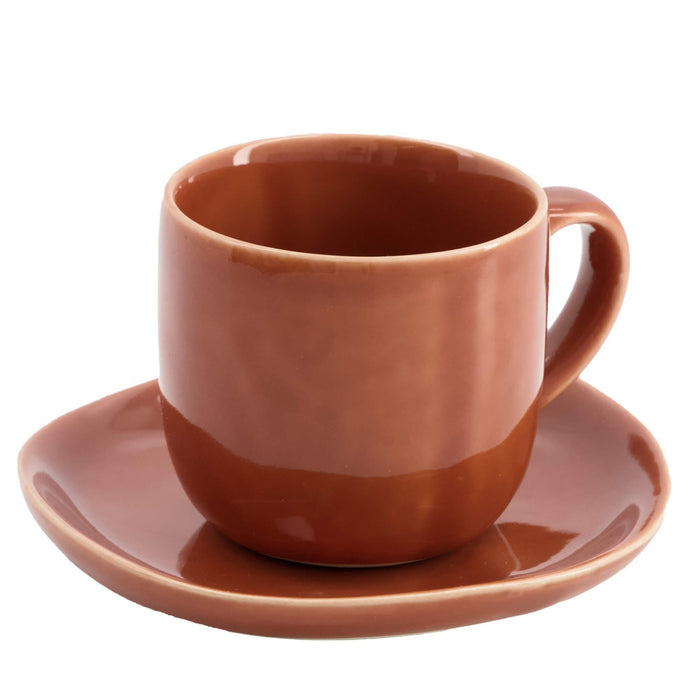 Espresso cup and saucer Svelte terracotta - Cups - Nosse