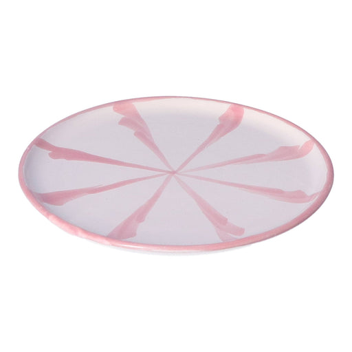 Cake plate stripe pink 15cm - Small plates - Lenta Living
