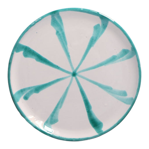 Pastry plate stripe turquoise 15cm - Small plates - Lenta Living