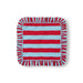 Striped napkin with ruffles Red Blue 45x45cm - Napkins - Bitossi