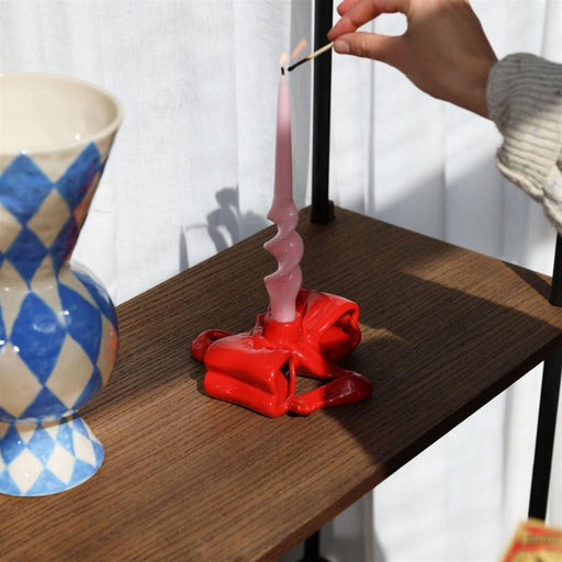 Candlestick ribbon red - Candlesticks - &Klevering