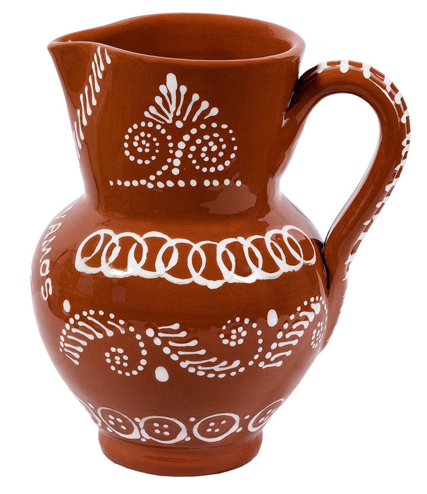 Karaf terracotta wit beschilderd 16cm - Karaffen - Socerâmica