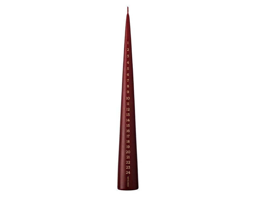 Kegelkaars kalender 37cm deep wine Ester & Erik - FOODIES IN HEELS