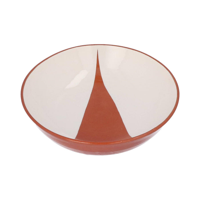 Bowl with triangle pattern terracotta and white 15cm Casa Cubista - FOODIES IN HEELS