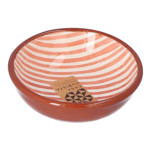 Bowl with narrow stripe pattern terracotta 9cm Casa Cubista - -. FOODIES IN HEELS
