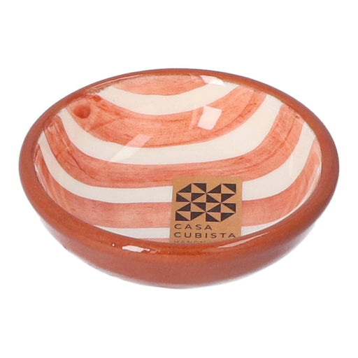 Bowl with stripe pattern terracotta 9cm Casa Cubista - -. FOODIES IN HEELS