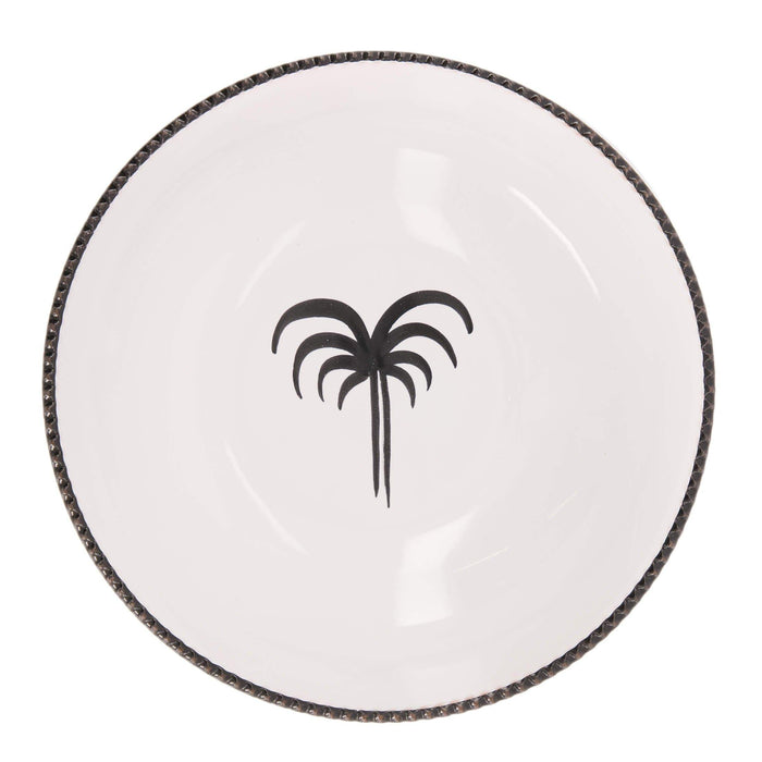 Bowl palm tree white black Pizzolato 19cm Enza Fasano - -. FOODIES IN HEELS