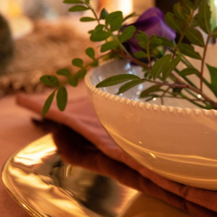 Bowl Pizzolato Bianco 19cm - Bowls - Enza Fasano