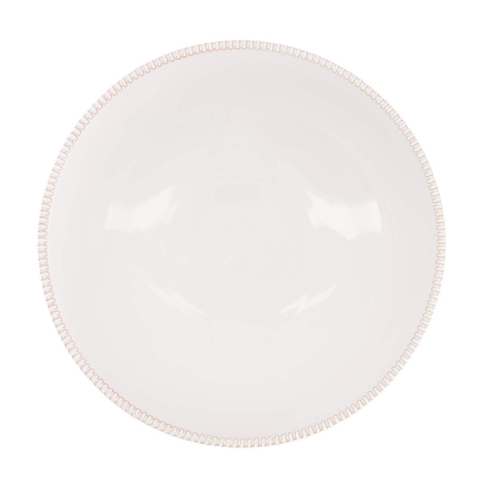 Bowl Pizzolato Bianco 19cm - Bowls - Enza Fasano