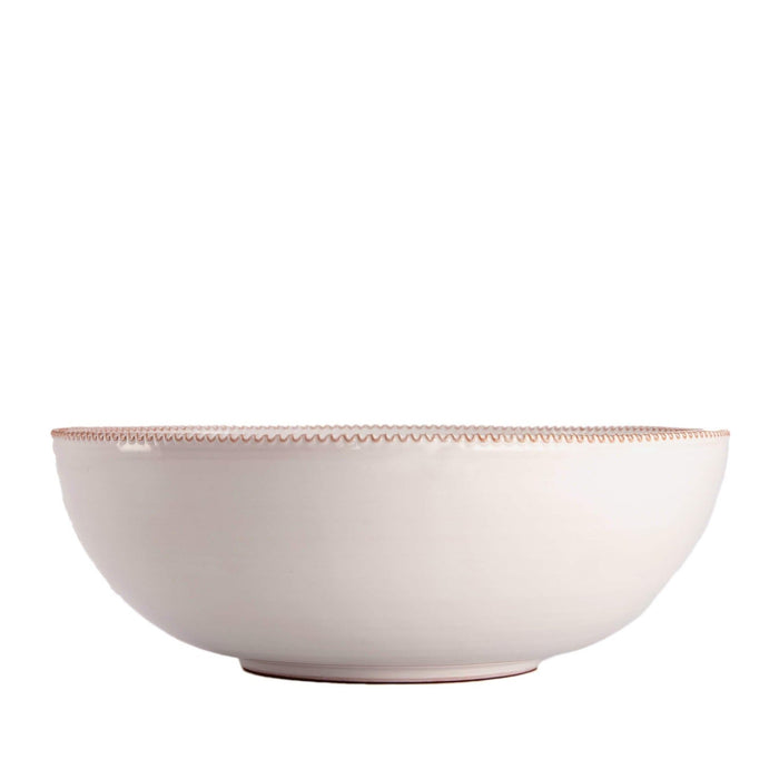 Bowl Pizzolato Bianco 19cm - Bowls - Enza Fasano