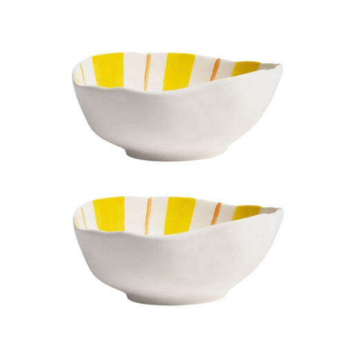 Bowl porcelain Yellow Ray 16,5cm (set of 2) &Klevering - -. FOODIES IN HEELS