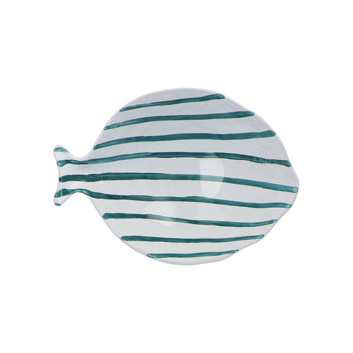 Bowl fish shape white teal 22cm Enza Fasano - FOODIES IN HEELS
