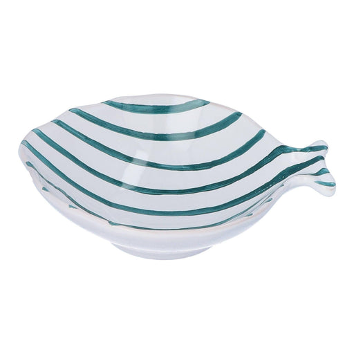 Bowl fish shape white teal 22cm - Bowls - Enza Fasano