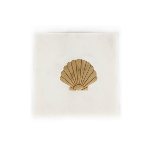 Marble coaster with brass shell À la - -. FOODIES IN HEELS