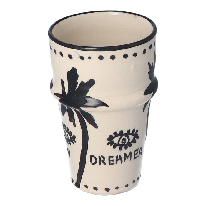 Mok Latte Palmtree Black & White 12cm - Mokken - Dreamer Collectives