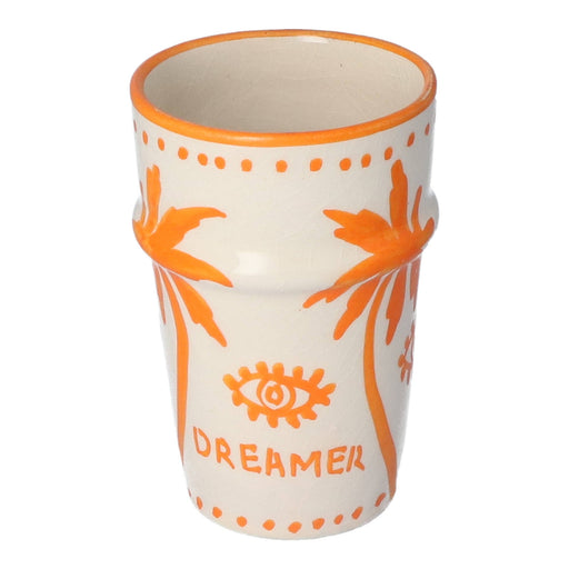Mok Palmtree Cappuccino Orange & White 10cm - Mokken - Dreamer Collectives