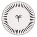 Underplate palm tree white black Pizzolato 31,5cm - Underplates - Enza Fasano